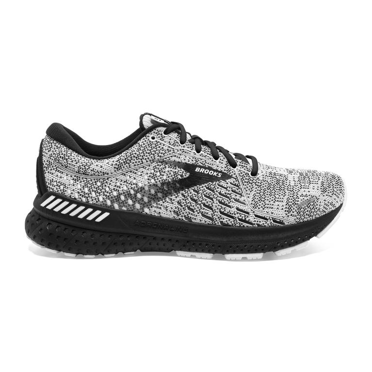 Brooks Mens Adrenaline Gts 21 Road Running Shoes - White/Grey/Black (180265-BXK)